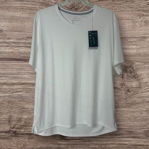 Nike Dri-Fit‎ Short Sleeve White Shirt UPF 40+ Reflective Trim Mens XXL